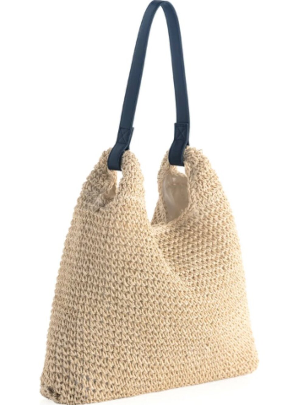 Shiraleah Blanca Tote Bag with Black Leather Strap